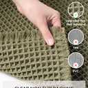 Waffle Bath Mat Rug, Super Absorbent Non Slip Bath Mats for Bathroom Mat Ultra Soft Bathmat Machine Washable Bathroom Rugs with Tassels, Bath Rugs Beside Tub, 18" x 30" (1'6" x 2'6" (Rectangular), Dark Green)