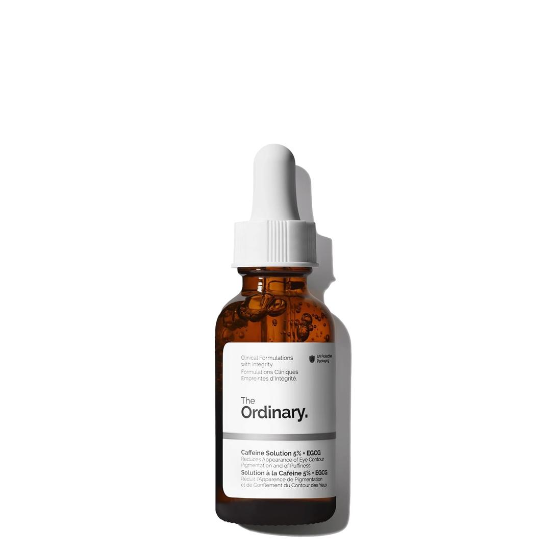The Ordinary Caffeine Solution 5% + EGCG, Depuffing Eye Serum for Dark Circles and Tired Eyes (1 Fl Oz (Pack of 1))