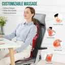 Snailax Back Massager with Heat, Memory Foam Chair Massage Pad, 5 Massage Modes & 2 Heat Settings, Seat Massager for Office Chair,Home Use