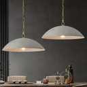 20" Modern Large Pendant Light, Cement Gray Farmhouse Pendant Lights Kitchen Island, Mid Century Modern Metal Pendant Lighting Fixture for Kitchen Living Room Dining Room Bedroom Caf(2 Pack)