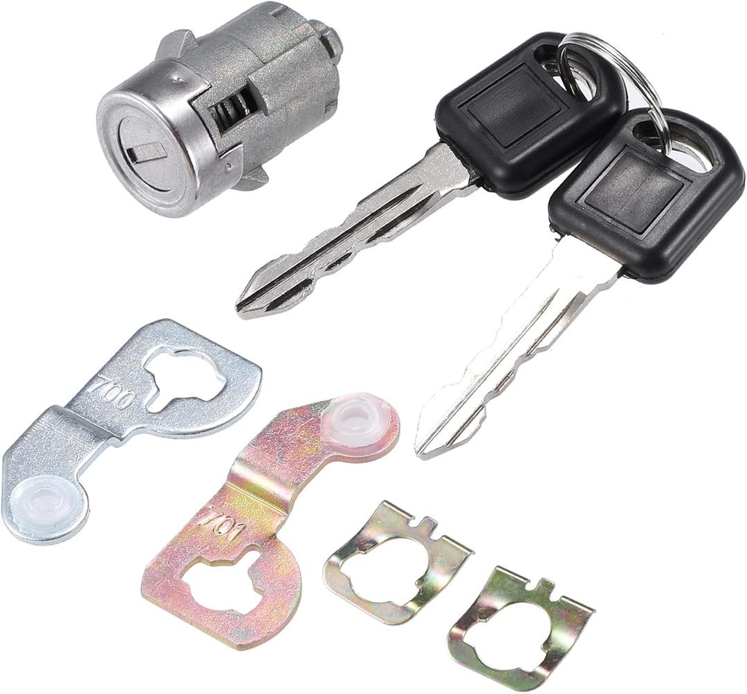 X AUTOHAUX 1Pcs Door Lock Cylinder w/ 2 Key for GMC Sierra 1500 2500 3500 Yukon for Chevy Silverado Tahoe Suburban for Hummer H2 for Cadillac Front Left Or Right Door Lock Tumbler NO.15298924