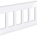 BESTTEN 6-Gang Screwless Wall Plate, Decorator Outlet Cover, Decorative Switch Plate, USWP6 Gloss Snow White, Decor Face Plate, H4.69 x W12.0, ETL Listed