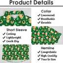 Mens St. Patrick's Day Shirt Irish Shamrock Casual Short Sleeve Button Down Hawaiian Shirts (Green, XXL)