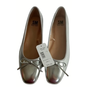 Steve Madden New York Zion Silver Women's Flats Shoes Size 9