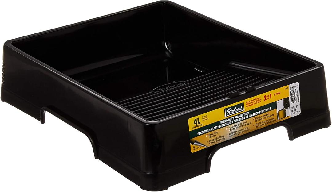 Richard 92067 HeavyDuty Jumbo Plastic Tray 91/2", 4Liter (1 gallon) , Black