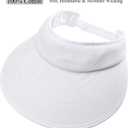 Sun Visor Hats Women Large Brim Summer UV Protection Beach Cap (White)