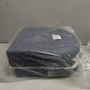 downluxe Indoor Chair Cushions for Dining Chairs, Soft and Comfortable Textured Foam Kitchen Chair Pads with Ties and Non-Slip Backing, 16" x 16" x 2", Navy, 6 Pack