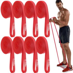 8 Pcs Resistance Bands Pull up Bands Pull up Assistance Bands Exercise Workout Bands for Working Out Muscle Training Physical Therapy Muscle Training Men and Women (15-35 Ibs, Red)