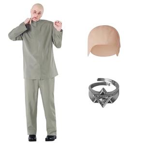 Morph Grey Villain Costume With Baldcap, 60s Costume Men, Funny Halloween Costumes For Men XX-Large