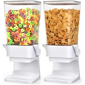 Cereal Dispenser Countertop 2 Pack 5.5 Qt Large Cereal Storage Container Holder Dispenser for Pantry Dry Food Snack Nut Candy Dispenser Countertop Kitchen Organization Storage for Oatmeal Granola (A(Upgrade Materials))