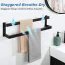 Alise Double Towel Bar, 24" Towel Racks for Bathroom Wall Mounted SUS304 Stainless Steel, Heavy Duty Bathroom Towel Holder, Quick Drying Towel Hanger, Matte Black