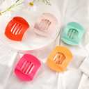 2 x 6Pcs Flat Hair Clips for Women,Volume Flat Top Rainbow Colorful Clip for Thick or Thin Hair,Picura Large Hair Claw Clips Strong Hold No Slip Hair Barrettes (Bight Colorful Style)