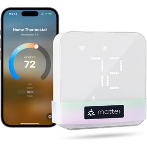 meross Smart Thermostat for Home, WiFi Thermostat Works with Matter, Alexa, Apple Home, Google Assistant, App & Voice Control, 7x24h Scheduling, Energy Saving, C-Wire Required (White)