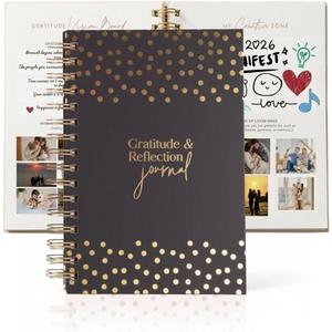 Gratitude Journal for Women 90 Days Daily Abundance Planner, Navy Blue | Simple format: what you're grateful for, wins, and daily reflection
