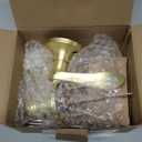 Privacy Door Lever Handle Lock, Gold Wave Style Door Levers with Screwdriver, Interior Privacy Door Levers for Bed/Bath Room, Reversible Handle Locks, Stain Brass, 1 Pack