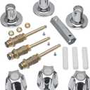 DANCO Bathtub and Shower 3-Handle Remodel/Rebuild Trim Kit for Price Pfister Verve Faucets | Knob Handle Replacement | Chrome (39619)