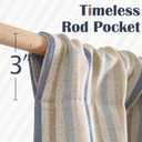 jinchan Colorful Striped Linen Double Layer Valance Pinstripe Rustic Cafe for Living Room Bathroom Light Filtering Drapes for Small Window Farmhouse Valance Rod Pocket 1 Panel 18 Inch Multi Blue