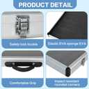 Portable Aluminum Card Trade Show Display Case - Trading and Graded Card Display Box, 17x26x1.9 in Lightweight Trade Show Case for Jewelry, Pins, Photos, Trading Cards, Collectibles - Silve