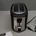 Amazon Basics 2 Slice Toaster, With 6 Browning Settings, Extra Wide Slots For Bagels and Special Breads, Removable Easy-to-Clean Crumb Tray, Cancel/Defrost/Bagel Buttons, 900W, Black & Silver