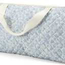 Empty Mahjong Bag 21.6 x 9.8 x 3.2 Inches Thickened Quilted Blue Printed Floral Carrying Bag Portable American Tiles Bags for Mahjong Lover Gift(Floral, Light Blue)