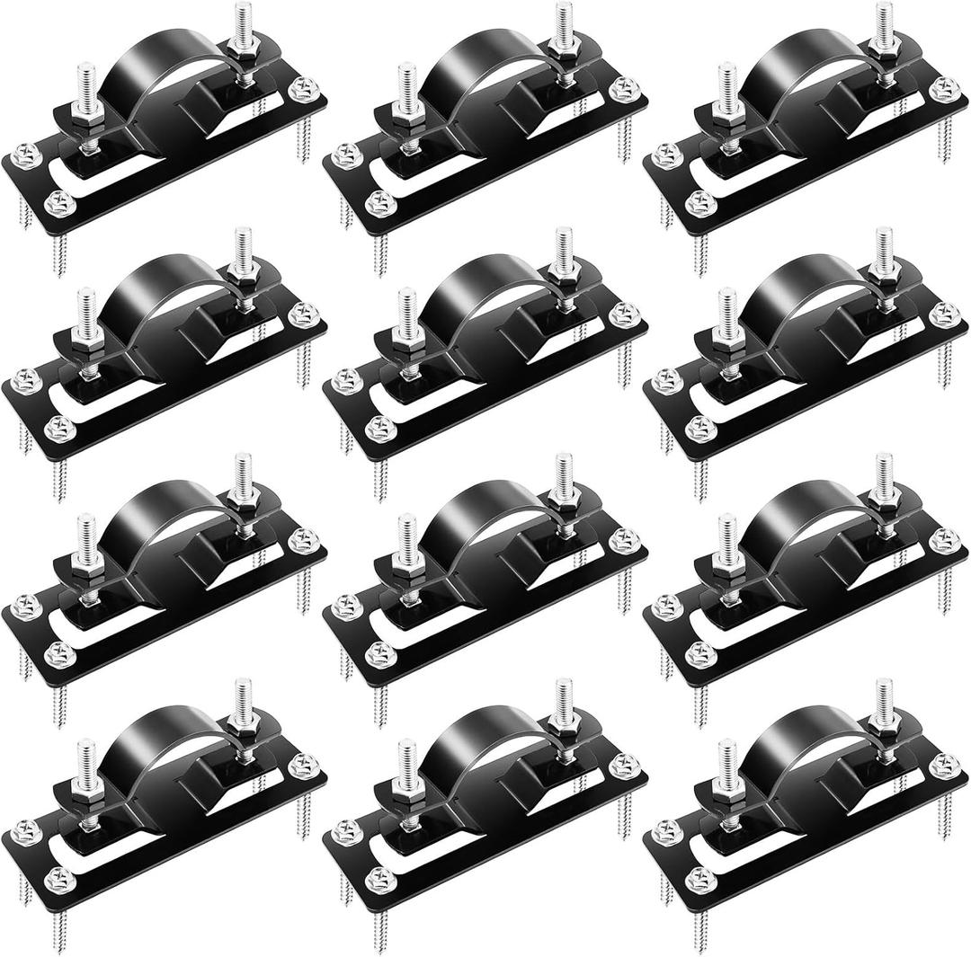 Colinktool Steel 2 Wood Fence BracketChain Link Wood Adapter Fence Brackets (12-Pack)