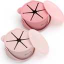 Dilovely Silicone Snack Cups for Toddlers, Toddler Snack Containers, Baby Treat Catcher with DustProof Lid 2 Pack Dishwasher Safe and BPA Free 9 Oz (Rose Lilac)