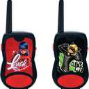 Lexibook, Miraculous, Walkie Talkies, 200m, Communication Set for Kids, 2 Communication Channels, Belt Clip, Black/Red, TW12MI