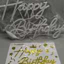 Happy Birthday Neon Sign for Wall Decor, LED Happy Birthday Light Up Sign, USB Powered Dimmable Neon Light for Birthday Party Decorations Backdrop, Warm White (17 x 12 inch)