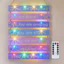 FIOBEE Girls Room Dcor for Teen Girls Boys with LED Light Wall Decor for Bedroom Motivational Inspirational Wall Art Girl Room Decoration for Kids Studyroom, 8 Kinds of Lights, Purple Butterfly