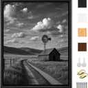 Canvas Floater Frame for 1”–1.25”Deep Gallery Wrapped Canvas, Wood-Look Floating Frame Wall Artwork for Oil Paintings, Gallery Bedroom, Living Room, Studio, Made in USA (Black,24x30)