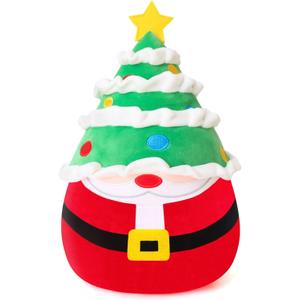 Christmas Santa Claus Plush Toys, Santa Claus Stuffed Animal Wearing Xmas Trees Hat, Christmas stuffy Creative Party Decor Gift for Kids, Girls, Baby