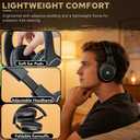 Ansee Wireless TV Headphones for Seniors & Hearing Impaired, Folding Over Ear Headphones with 2.4GHz RF Transmitter Support Optical RCA AUX, No Audio Delay, 100ft Wireless Range (Black)