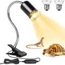 Reptile Heat Lamp, UVA UVB Reptile Light with 360 Rotatable Hose and Timed, Heating Lamp with 2 Bulbs Suitable for Bearded Dragon Reptiles Turtle Lizard Snake (Heat Lamp 25w/50w Bulb)