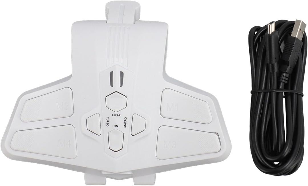 Game Controller Back Paddle, Back Buttons Attachment for Controller, Supports Mapping Combo Function Programmable Paddles Attachment (White)