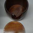 Foxyoo Yarn Bowl for Crocheting - 7x5in Large Wood Knitting Bowl with Lid, Crochet Accessories and Knitting Gadgets Supplies (Round)