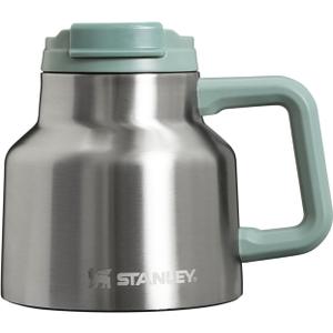 Stanley Tough-To-Tip Admiral's Mug 20 oz | Twist-on Flip Open Lid | Wide Body with Non-Skid Rubber Base | Insulated Stainless Steel Coffee Cup | BPA-Free | Stainless Steel Shale