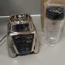 Oster Pro 1200 Smoothie Blender with Glass Jar & 24oz To-Go Cup, Countertop Kitchen Blender with 7 Speeds, 1200W Power, Brushed Nickel