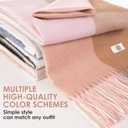 Women's Winter Plaid Scarf Warm Thick Long Shawl Soft Knit Perfect Cold Weather Gift (Purple,grey,pink)