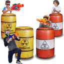 4 Barrels Inflatables, Compatible with Nerf, Laser tag, Birthday Party Activities and Decoration., Medium