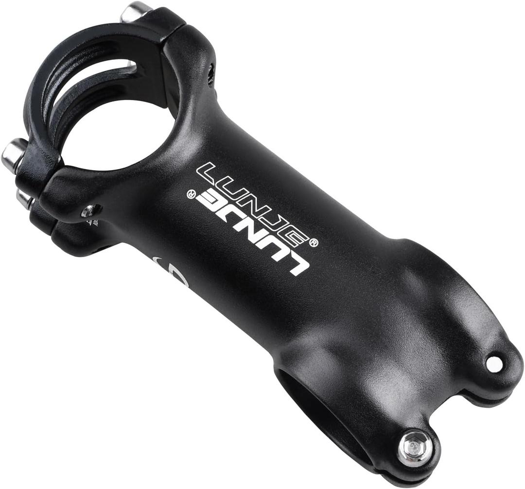 Azarxis 31.8mm Stem 45mm 60mm 70mm 80mm 90mm 100mm 110mm 120mm 0/7 Degree Bike Stem Mountain Bike Stem Short Handlebar Adjustable Stem for Bicycle, Road Bike, MTB, BMX, Fixie Gear, Cycling (Black)