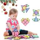 ROMDS Magnetic Tiles, Magnetic Building Blocks for Kids Ages 3+ and STEM Magnet Toys, Clear Magnet 3D Blocks Construction Playboards for Boys & Girls, Sensory Play for Preschool Learning(36 pcs)