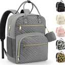 Pritent Diaper Bag Backpack,Baby Essentials Diapers Bag with Pacifier Case,Multipurpose Stylish Large Capacity Travel Backpack for Baby Girl/Boy(M-Gray)