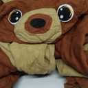 Funziez! Adult Onesie Halloween Costume Animal Dinosaur Shark Unisex Plush One Piece Cosplay Suit for Adults, Men and Women (Brown, Medium)