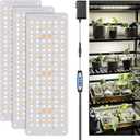 Garpsen Grow Lights, 414 LEDs Grow Lights for Seed Starting with UL Adapter, 3 Color Modes & Auto Timer 6/12/16H, Large Area Illumination Grow Lamp Panel for Indoor Plants, Veg and Bloom(3Panels)