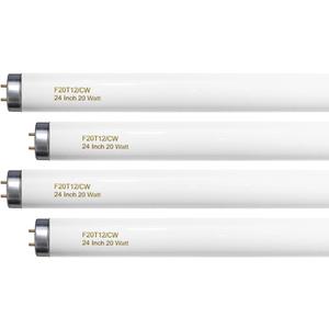 Konideke 24 Inch T12 Fluorescent Tube Light Bulb 20 Watt Cool White, F20T12/CW 4100K Replacement for F20T12/CW/ALTO, F20T12/CW/ECO, F20T12/SP41/ECO G13 Base 1200 Lumens 4 Counts