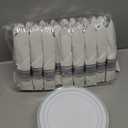 Goodluck 350 Piece Silver Plastic Dinnerware Set for 50 Guests, Fancy Disposable Plates for Party, Include: 50 Dinner Plates, 50 Dessert Plates, 50 Pre Rolled Napkins with Silver Silverware, 50 Cups