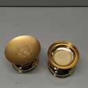NUPTIO Gold Candle Holders for Wedding: 2 Pcs Pillar Candleholder Pedestal Stand Small Round Metal Votive Candlestick Holder for Dining Table Living Room Fireplace Mantel Decor