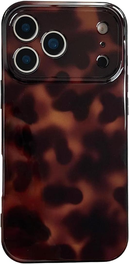 CHEDEMK Compatible with iPhone 17 Pro Case for Women, Fashion Fall Tortoise Shell Phone Case, Classic Soft TPU Protective Shockproof Cover Compatible with iPhone 17 Pro 6.3'', Color2