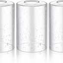 Teenyyou 3 Pcs Clear Bubble Seeded Glass Shade Replacements for Pendant Light Fixtures Glass Lamp Shade Cover, 1-5/8 Inch Fitter E26 Base, 4"w x 6"h, Replacement Lamp Globe for Chandelier Wall Sconce