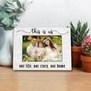 Family 4x6 Picture Frame, Family Reunion Gifts for Christmas Photo Frame, This Is Us Our Life Story Our Home Wooden Picture Frames for Wall or Tabletop Display